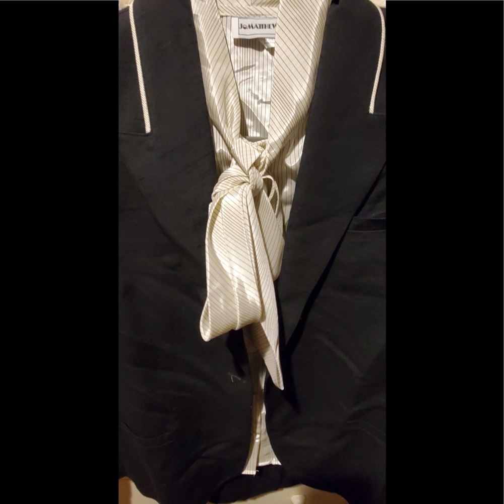 NWT VINTAGE CBO New York Black/white skirt suit  set with vintage & blouse 10